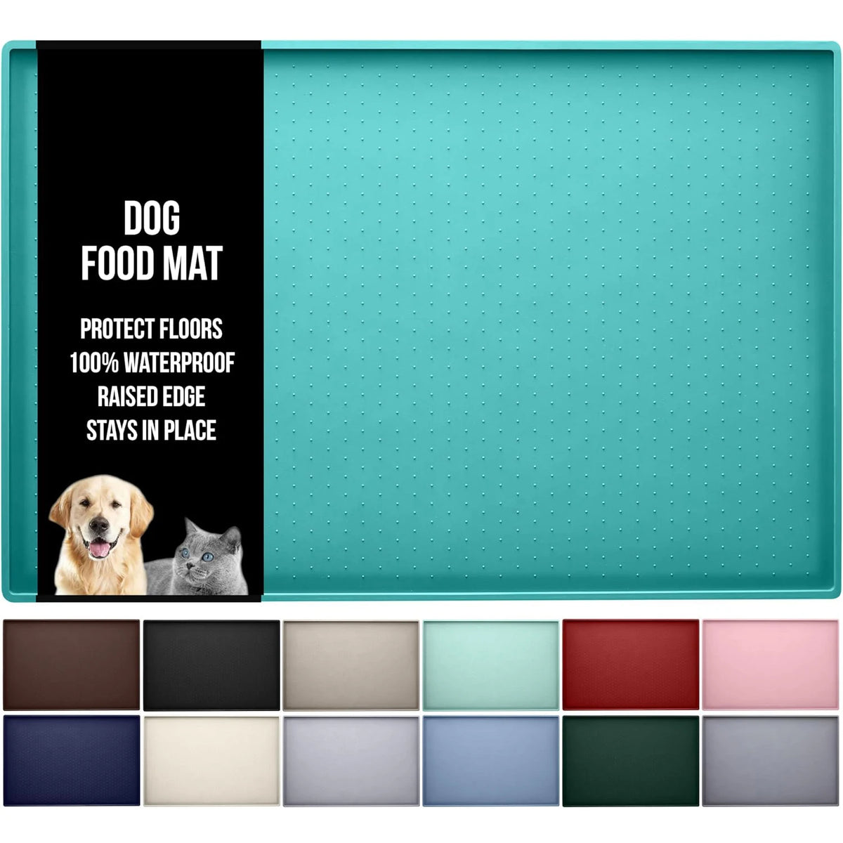 tapis silicone gris nourriture chien chat antidérapant rebord points relief