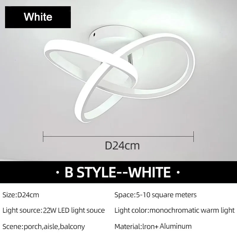 lampe moderne anneaux entrelacés blanc noir éclairage quotidien led interrupteur tactile 10 15 sources