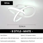 lampe moderne anneaux entrelacés blanc noir éclairage quotidien led interrupteur tactile 10 15 sources