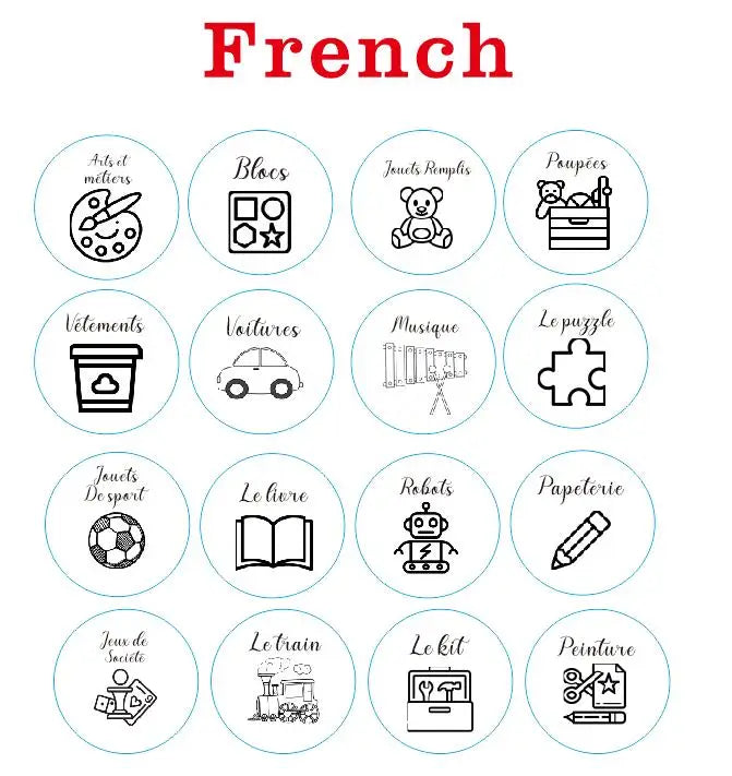 étiquettes bois naturel imprimées minimaliste adhésifs français anglais espagnol allemand