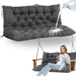 coussin balançoire imperméable bleu marine tufté moderne chaînes métalliques 120cm 100cm hand wash only