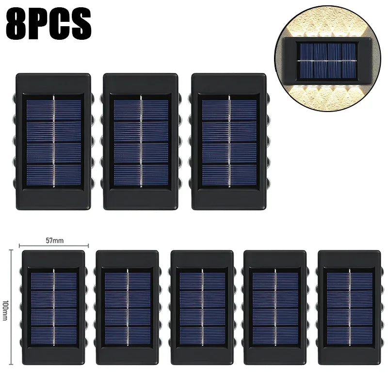 applique murale solaire 10 led noir panneaux solaires moderne oeilletsextérieur minimaliste