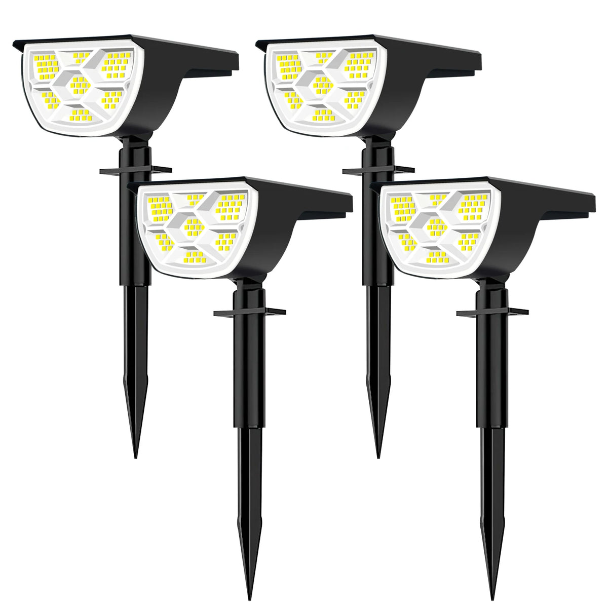lampe solaire 68 72 led jardin extérieur moderne ip65 abs noir tringle contemporaine