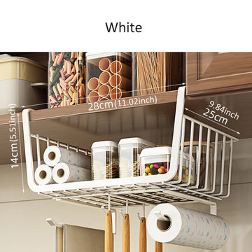panier mural noir clips moderne rangement cuisine sous armoire crochets réutilisable métal