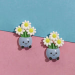 stickers kawaii plantes fleurs pots décoratifs réfrigérateur variés motifs souriants