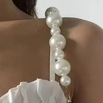 bracelet blanc vintage métal boucles dorées cliquet 23cm