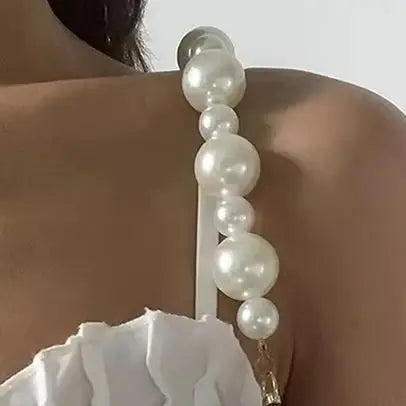 bracelet blanc vintage métal boucles dorées cliquet 23cm