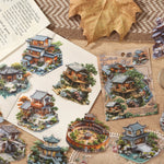 autocollants deco maison miniatures paysages scrapbooking etiquettes journal artisanal details architectural jardins voiles instructions