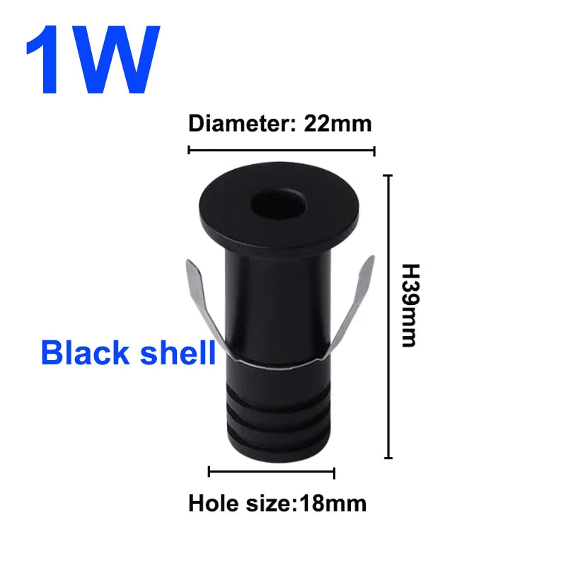 projecteurs led miniatures blanc noir doré modernes clips câbles rond lisses 1w 3w 2492000lm