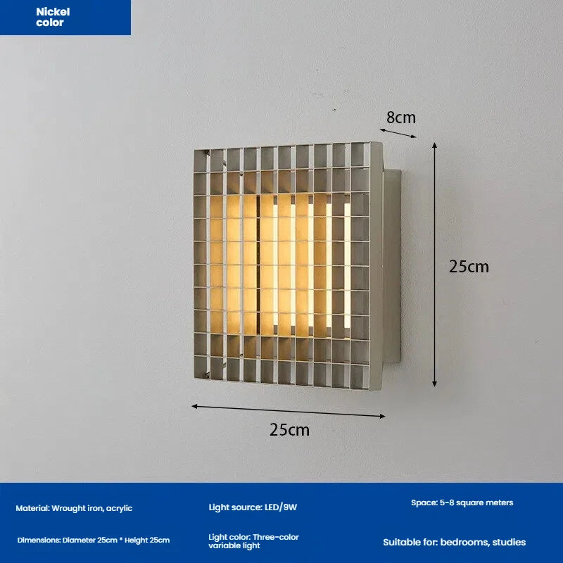 lampe murale moderne blanche grille métal éclairage quotidien cuisine salle bain