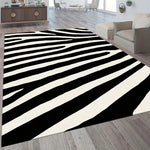 tapis moderne gris rayures radiales antidérapant polypropylène polyester salon chambreextérieur