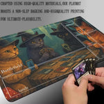 tapis jeu multicolore chats sorcières cartes non glissant illustration art opacité gaming