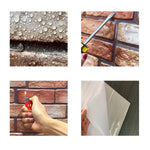 panneaux decoratifs murals adhesifs brique moderne impermeables anti moisissures soundproof thermique statique rouge brun