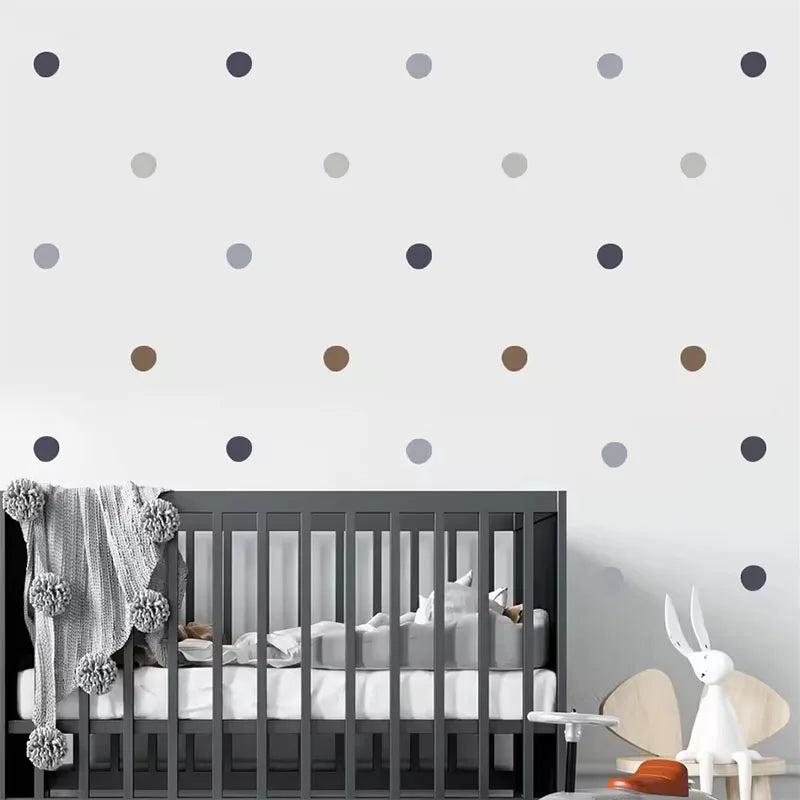 stickers muraux modernes multicolores pois adhésifs decoration chambre enfants deco verte bleue moderne chambre