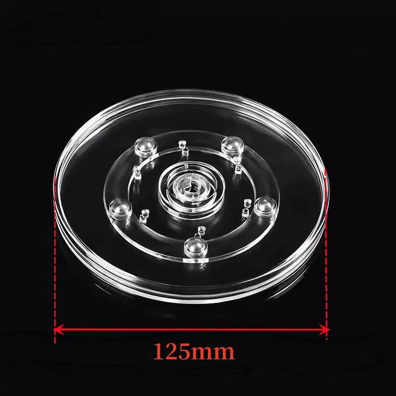 support pot transparent rotatif base ronde lazy susan plastique acrylique moderne fixations bijoux décoration