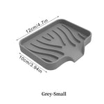 support savon silicone moderne rayures ondulées gris blanc noir vert