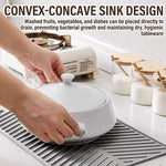 tapis silicone gris moderne rayures diagonales cuisine antidérapant respectueux environnement filtration eau protection vaisselle