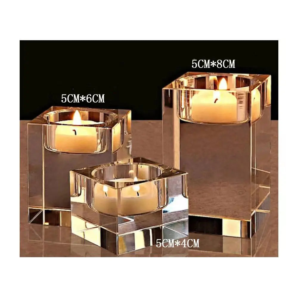 bougeoirs moderne transparents rectangulaires adhésifs chandelles bâtons décoration intérieure mariage 10cm 12cm 14cm 16cm