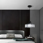 Suspension lumineuse moderne strass transparente noir doré élégante câble