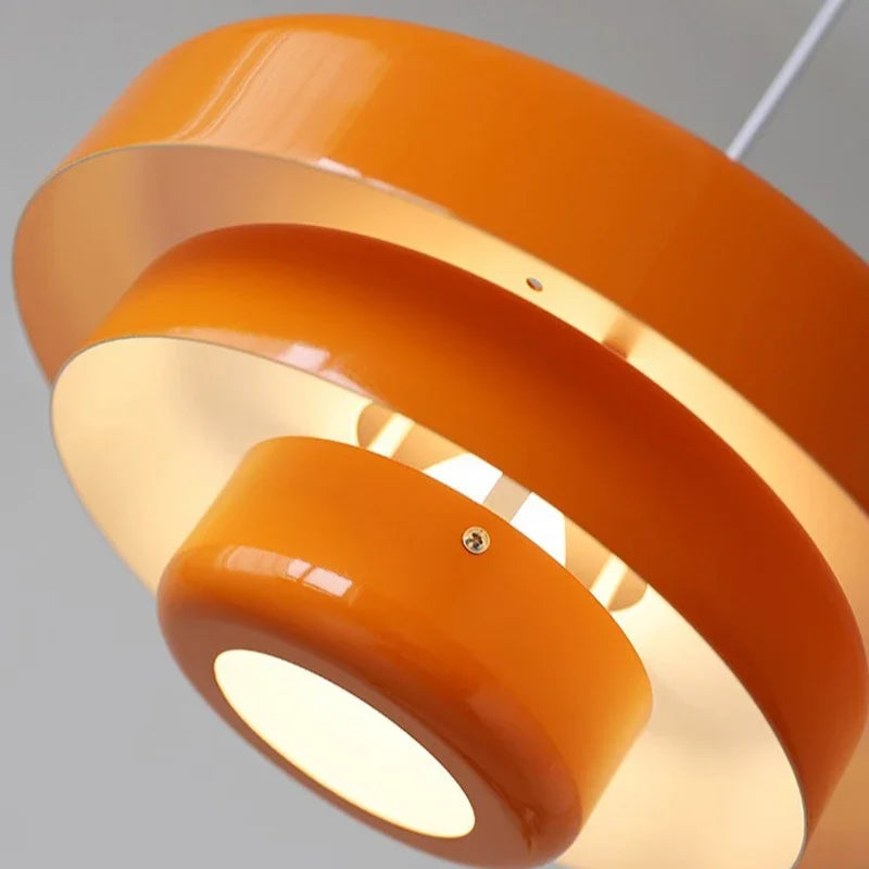 suspension lumineuse moderne orange vert blanc circulaire stratifiée scandinave opaques
