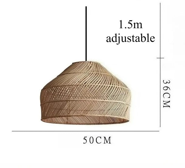 suspension lumineuse tressée moderne cordon beige naturel artisanale vintage pendentif chambre salle manger