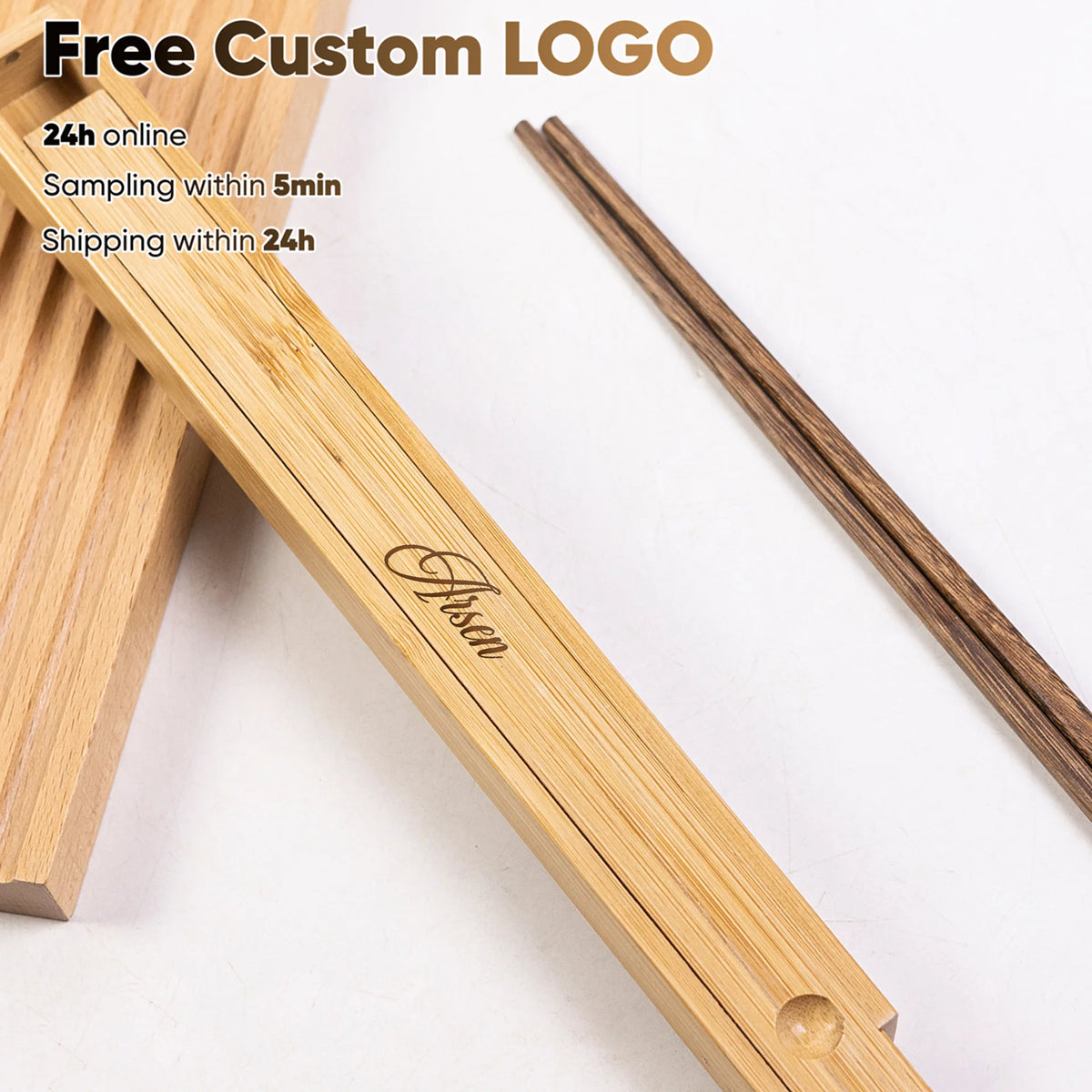 bois minimaliste baguettes chinoises gravure laser naturel traditionnel decoration interieur sophistication cadeau unique