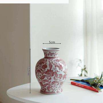 vase blanc rouge fleurs classique arrangement floral opacité décoration maison transparent