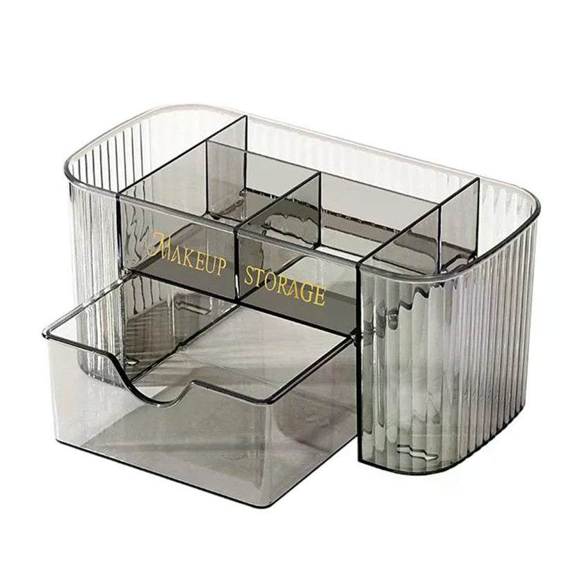 organisateur transparent compartiments multiples boîte rangement makeup storage stylos pinceaux maquillage bijoux transparent moderne