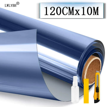 film protection fenêtre bleu métallisé opaque vinyle miroir thermique anti uv autocollant décoratif moderne