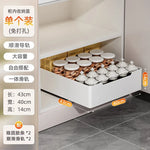 paniers rangement blancs acier inoxydable moderne adhésifs cuisine tiroirs armoires évier espaces étroits