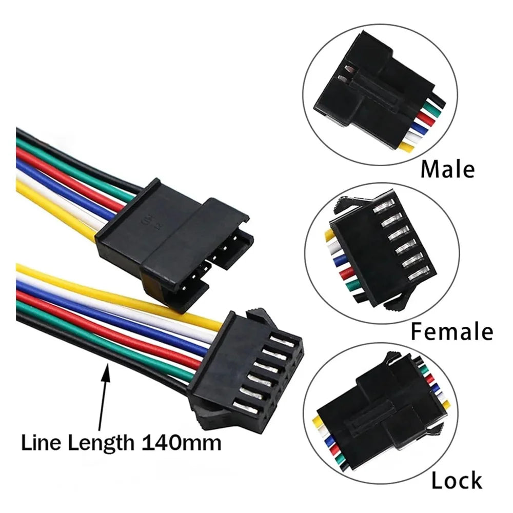 connecteur led jst broches noir câbles multicolores plat certification