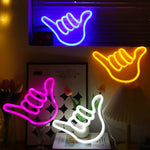 néons artistiques LED couleur rose bleu décoration chambre moderne