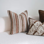 housse coussin carré moderne marron géométrique polyester 45x45cm 30x50cm decoration intérieure jacquard opaque