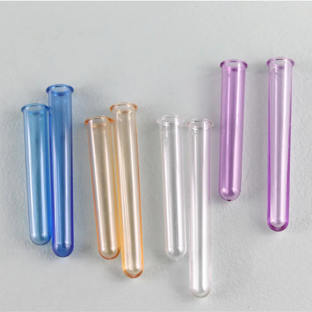vases tubes essai transparent blanc bleu violet orange decoration maison hydroponie plantes fabrication minimaliste