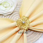 anneaux serviette fleur stylisée doré rose doré argenté élégants décoratifs ajustables table événement