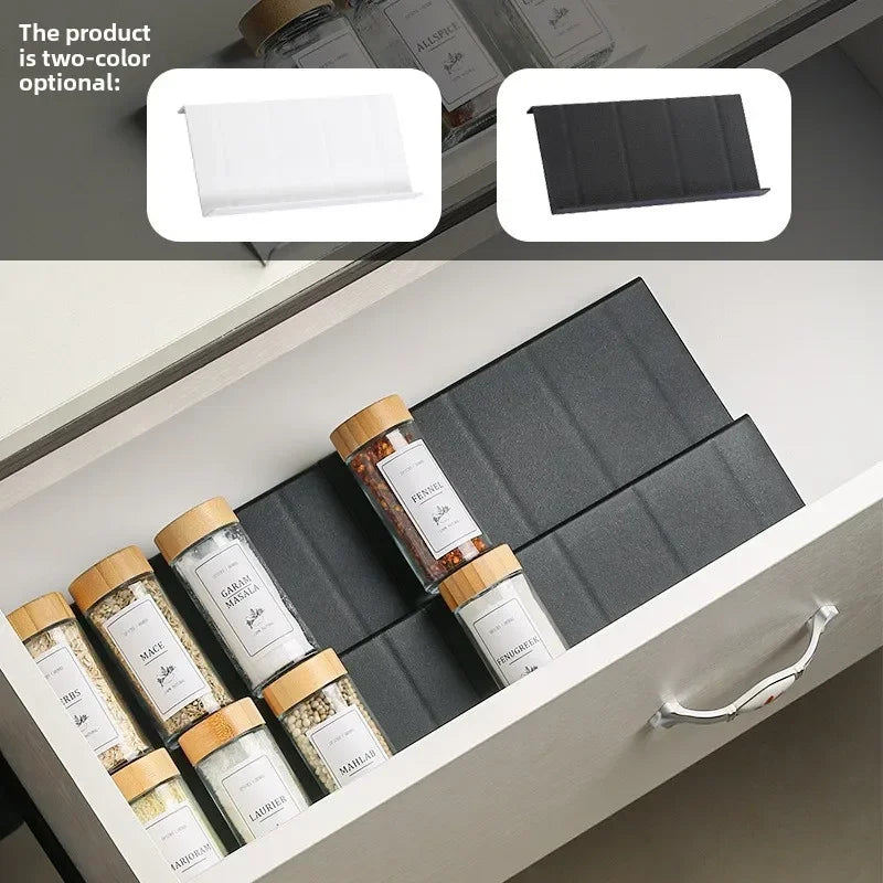rangements épices noir blanc moderne minimaliste réutilisable plastique texture mat assaisonnement cuisine organisateur