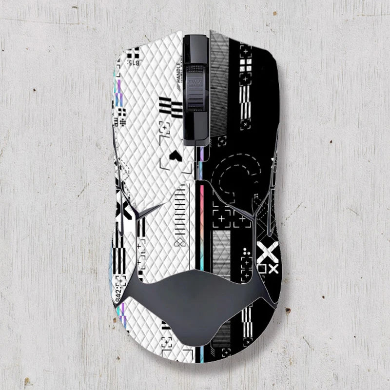 souris gamer antidérapante adhésive caoutchouc graphique moderne noir rouge bleu