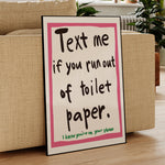 affiche moderne humour texte blanc rose noir vert cadre bois chambre salon decoration toile