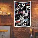 tapisserie pop art rock polyester noir blanc rouge bleu gris graphique
