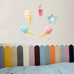 stickers muraux adhésifs blanc rose bleu jaune gris cones glace étoile linéaire enfants chambre
