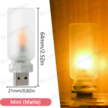 mini ampoule led flamme transparent frosted décoration usb imitations bougie chaleur blanc orange
