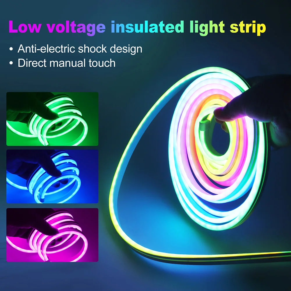ruban lumineux flexible multicolore 84leds adressable ws2811 ip65 étanche moderne