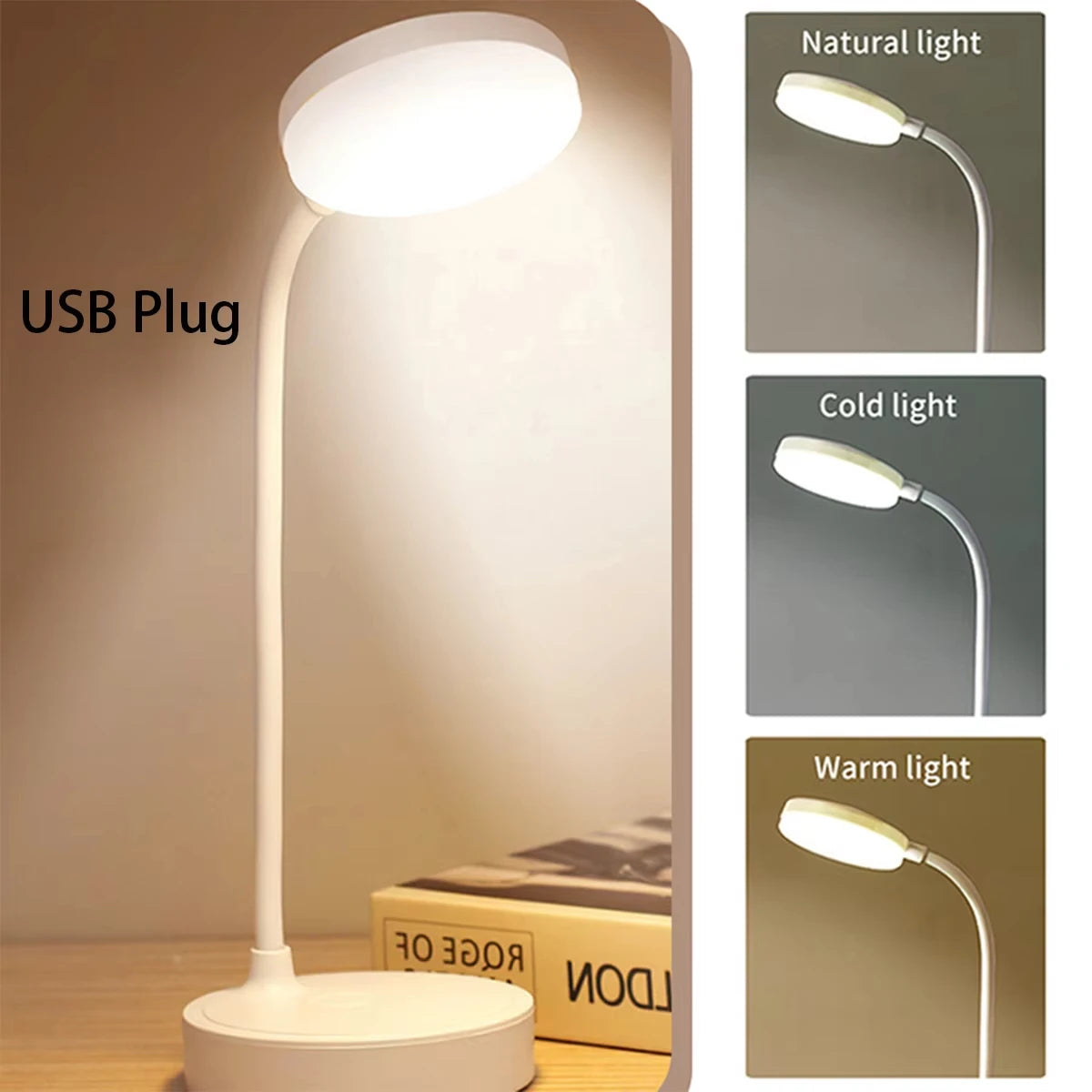 lampe led portable rechargeable prise usb blanc moderne sans tiraillement