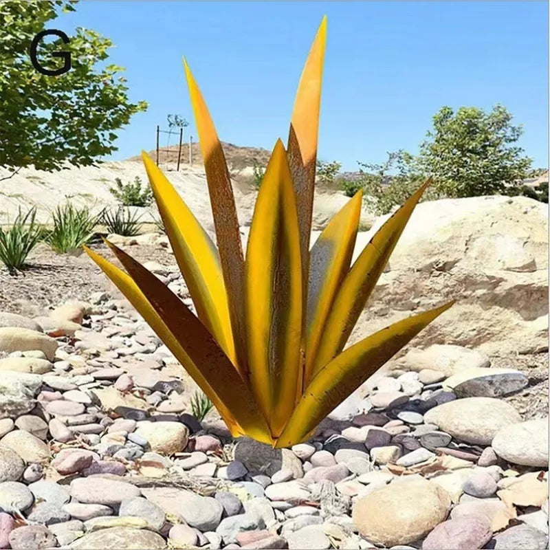plantes artificielles feuilles larges modernes couleurs bleu vert rouge jaune rose ornement jardinextérieurintérieur