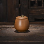 pot thé céramique classique poignée métallique couvercle texture grainée décoratif