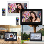 Cadre photo numérique pouces écran blanc mat télécommande incluse horloge mp3 moderne