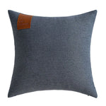 housse coussin moderne géométrique bleu marine marron gris 40x40 50x50 cm polyester coton