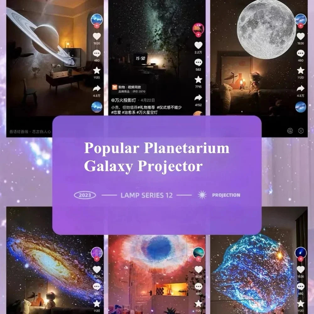 Projecteur d'étoiles en action avec projection de la lune brillante
