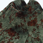 tissu velours vert fleurs brodé classique élastique jacquard biodegradable bricolage couture materiel ondule opacité