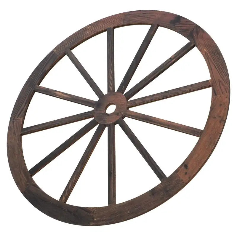 décoration murale roue chariot bois vintage rustique ornement mur art western nostalgie